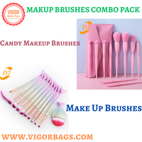 Candy Color Makeup Brushes Tool Set & Cosmetic Concealer Fish Tail Make Up Brushes Tools Combo Pack