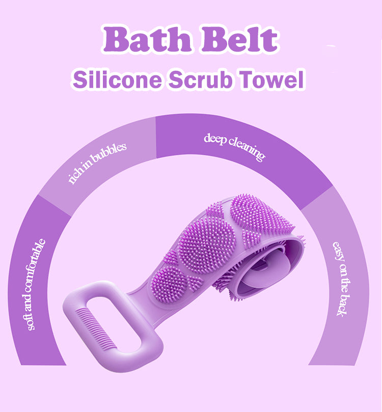 Exfoliating Personal Back Body Scrubber with Belt Handle Dual Sided