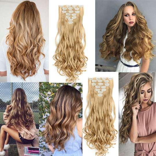 Long Curly Wavy Hair 16 Clip In Hair Extension - MOQ - 10 Sets