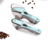 Adjustable Measuring Cups Magnetic bottom Kitchen Plastic Scale Tablespoon(2 Pcs)