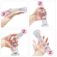 Strong Suction Cup Toy Mushroom Head Silicone Shape Dildo 8 Inch