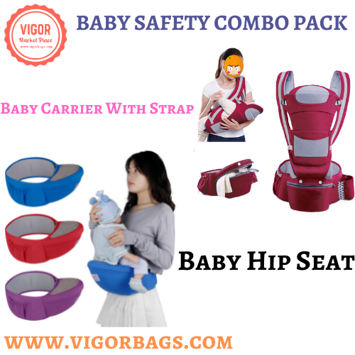 Baby Carrier With Strap & Baby Hip Seat Carrier with Pockets Ergonomic Infant Waist Combo - 10 Pack