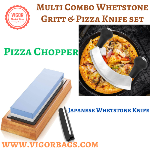 Multi Combo Whetstone Gritt & Pizza Knife set