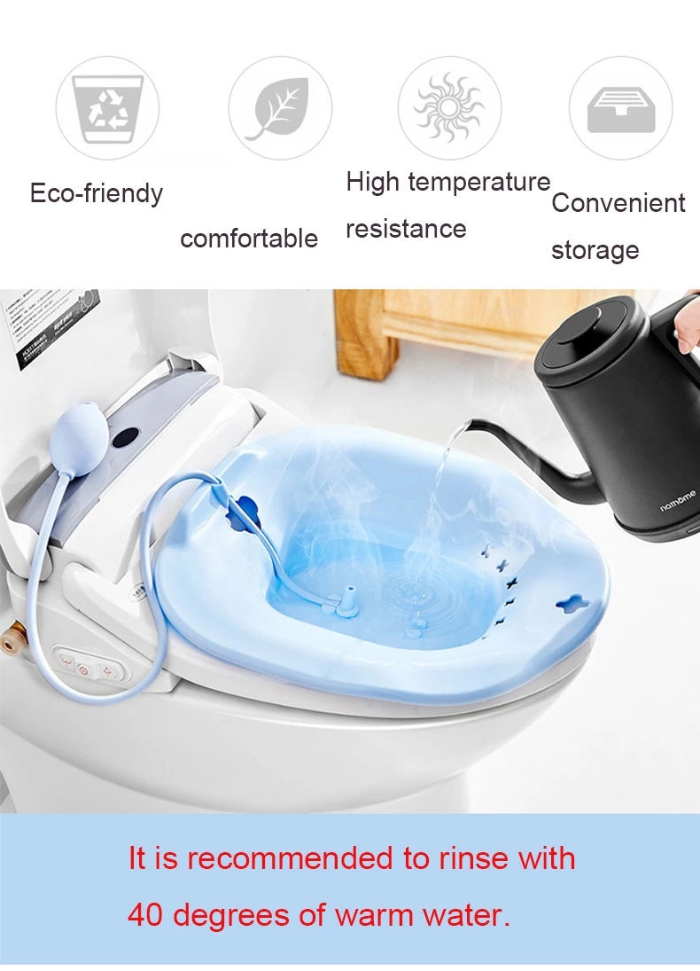 Yoni steam Seat with Hand Flusher-yoni Pearl-Vaginal Relaxation-Yoni Steaming-Seat Over Toilet-Soaking Sitz Bath Basin-Combo Pack