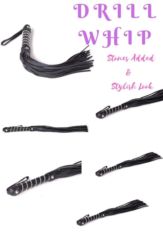 Whips & Flogger Handle With Studded Stones