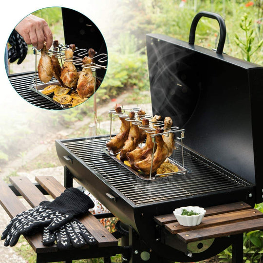 Drumsticks ChichklenRack Stainless Steel Roaster Stand with Drip Pan