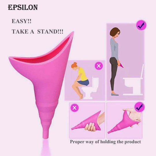 Female Urinal Funnel Soft Silicone Standing Urinals - MOQ 10 Pcs