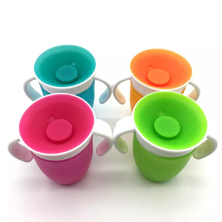 Baby Learning Drinking Cup 360 Degree Non Spill Trainer Water Cup baby 360 cup with Two Handles - MOQ 10 Pcs