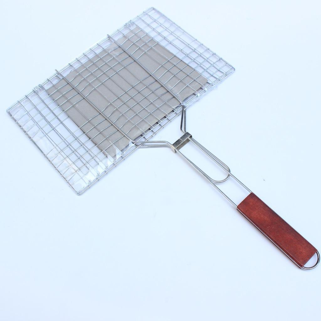 BBQ-Grill Basket, Kebab, Fish Basket Stainless Steel Foldable Nets Portable