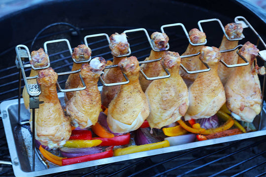 Drumsticks ChichklenRack Stainless Steel Roaster Stand with Drip Pan