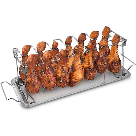 Drumsticks ChichklenRack Stainless Steel Roaster Stand with Drip Pan(MOQ: 10 Sets)