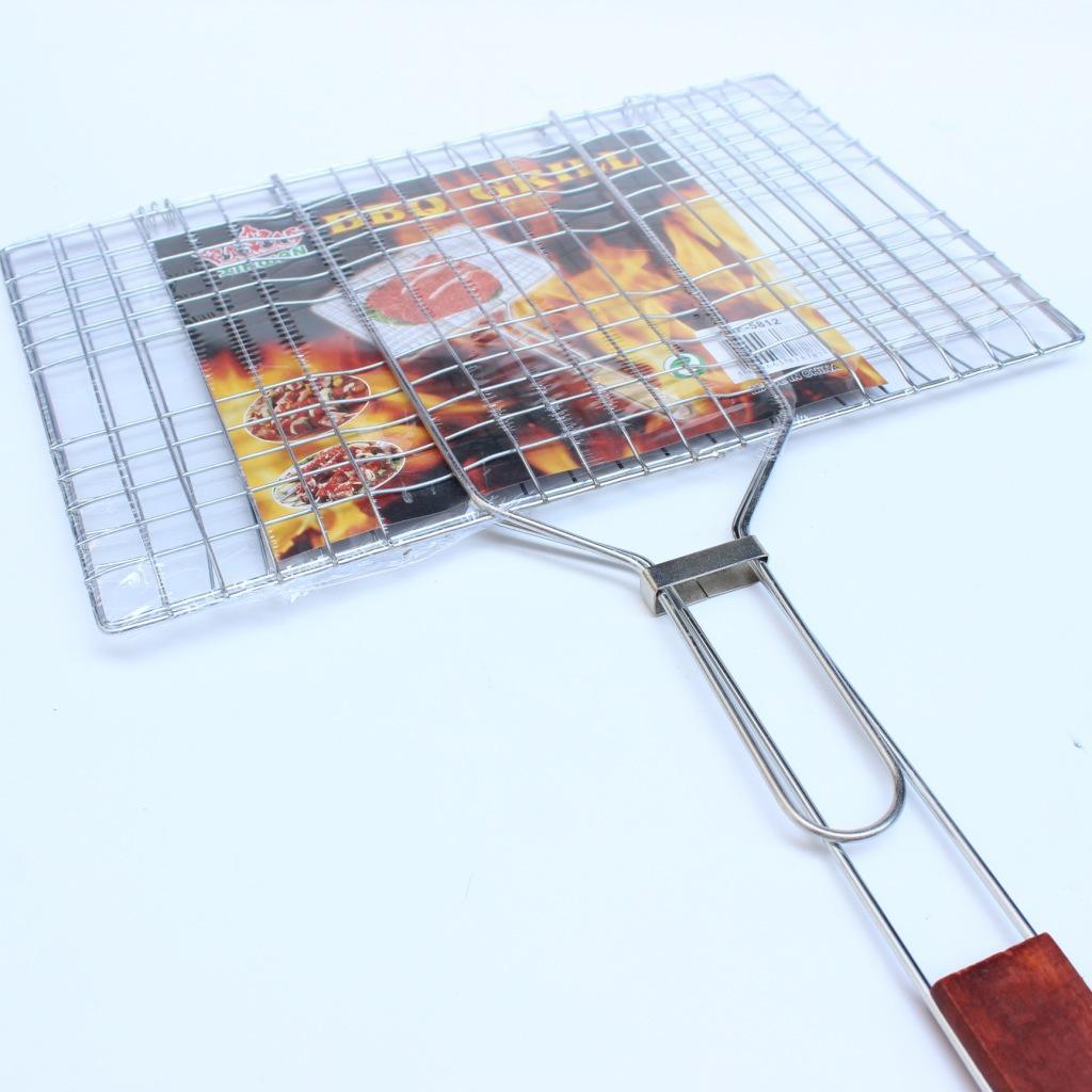 BBQ-Grill Basket, Kebab, Fish Basket Stainless Steel Foldable Nets Portable