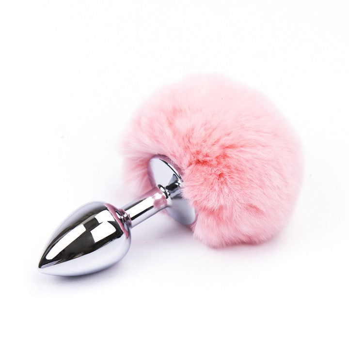 Bunny Tail Butt Plug Baby Pink Or White Variations - MOQ 10 Pcs