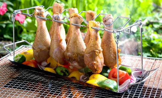 Drumsticks ChichklenRack Stainless Steel Roaster Stand with Drip Pan