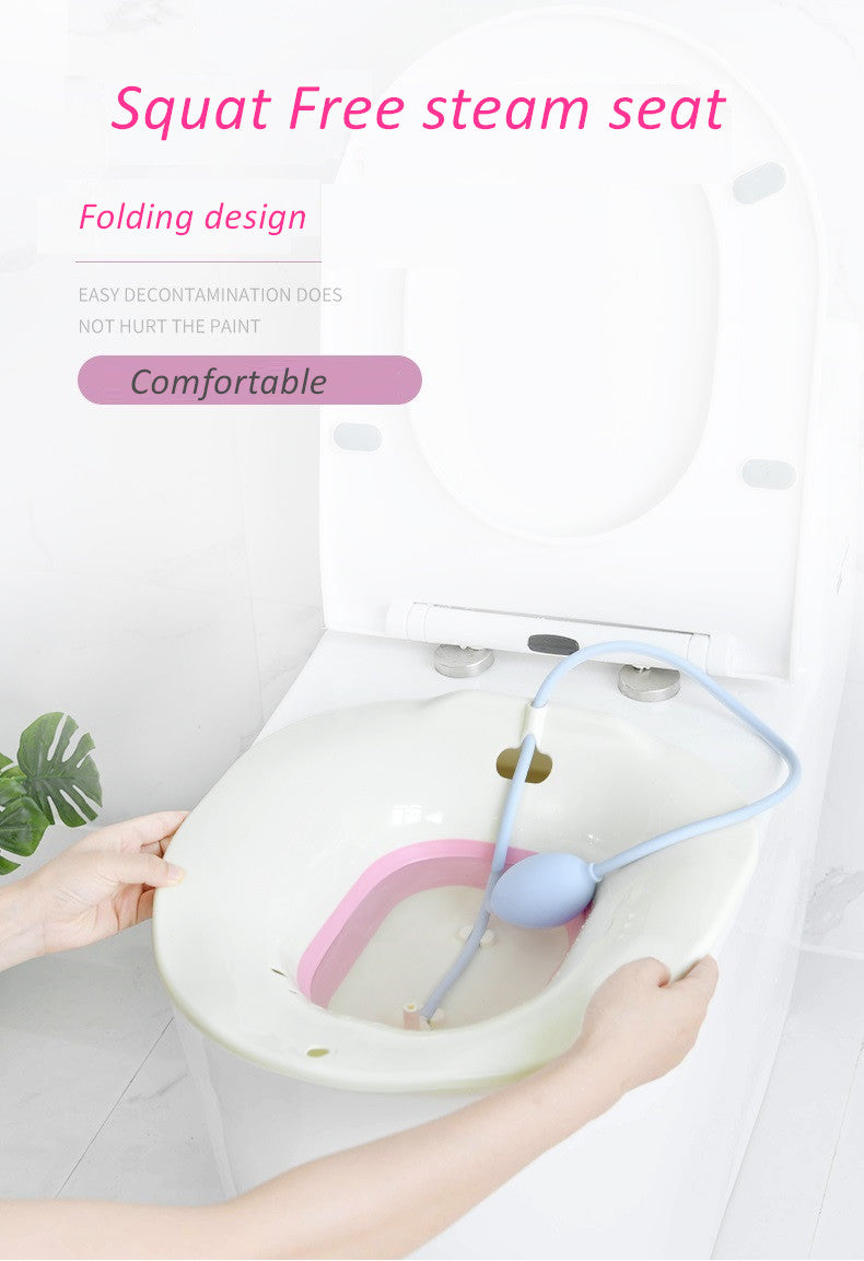 Yoni steam Seat with Hand Flusher-yoni Pearl-Vaginal Relaxation-Yoni Steaming-Seat Over Toilet-Soaking Sitz Bath Basin-Combo Pack