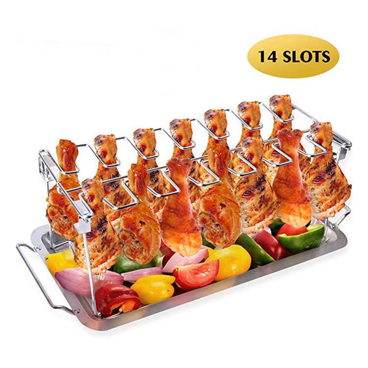 Drumsticks ChichklenRack Stainless Steel Roaster Stand with Drip Pan