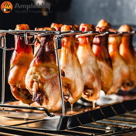 Drumsticks ChichklenRack Stainless Steel Roaster Stand with Drip Pan