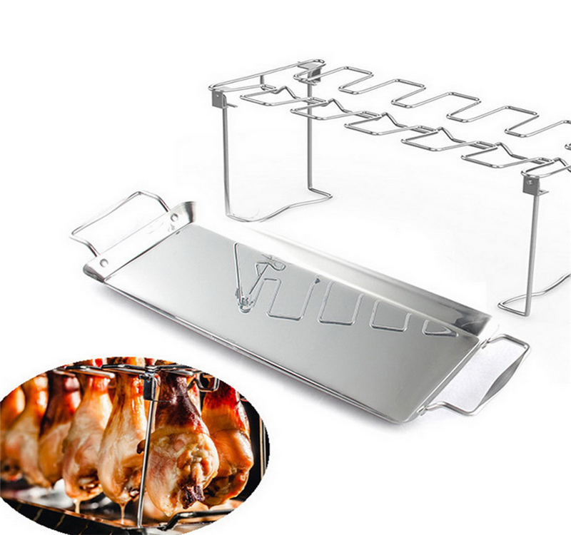 Drumsticks ChichklenRack Stainless Steel Roaster Stand with Drip Pan