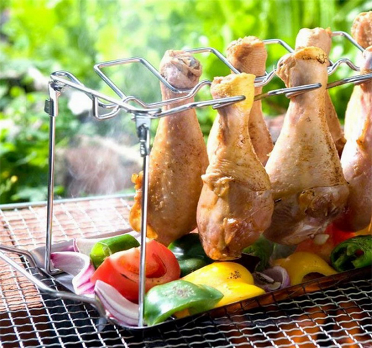 Drumsticks ChichklenRack Stainless Steel Roaster Stand with Drip Pan