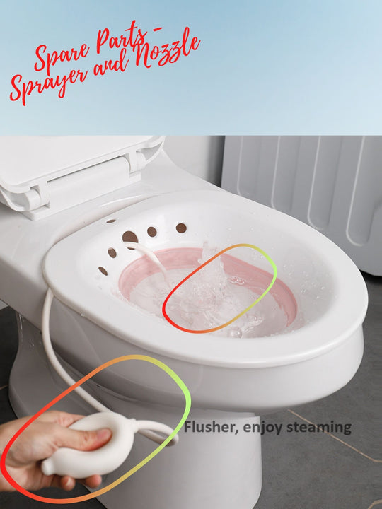 Sitz Bath With Hand Flusher & Nozzle(Irrigation System) - MOQ 5 Pcs