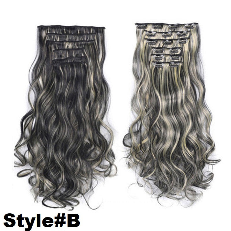 Long Curly Wavy Hair 16 Clip In Hair Extension