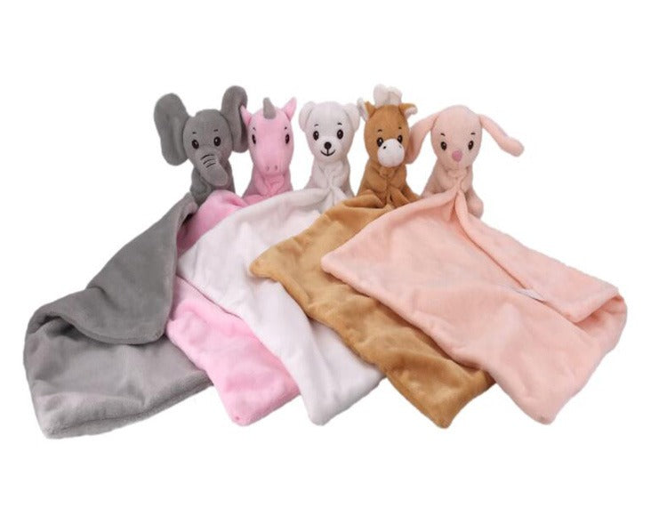 Rattle bibs sleeping security blanket plush rabbit bunny(Bulk 3 Sets)