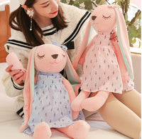 Flower skirt couple rabbit doll plush toy Long Legs(Bulk 3 Sets)