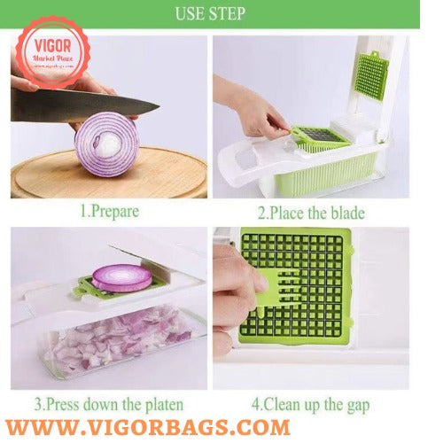 Professional Vegetable Slicer for Kitchen 12 in 1 (5 Pack)