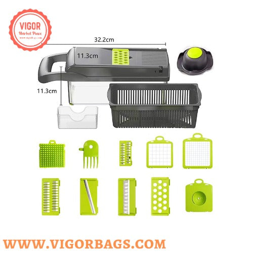 Professional Vegetable Slicer for Kitchen 12 in 1 (5 Pack)