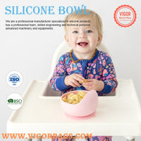 Silicone Bowl Set with Spoon Microwave and Dishwasher Safe Suction Plate