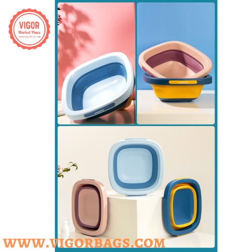 Multi-Purpose Folding Collapsible Wash Basin Lightweight Portable