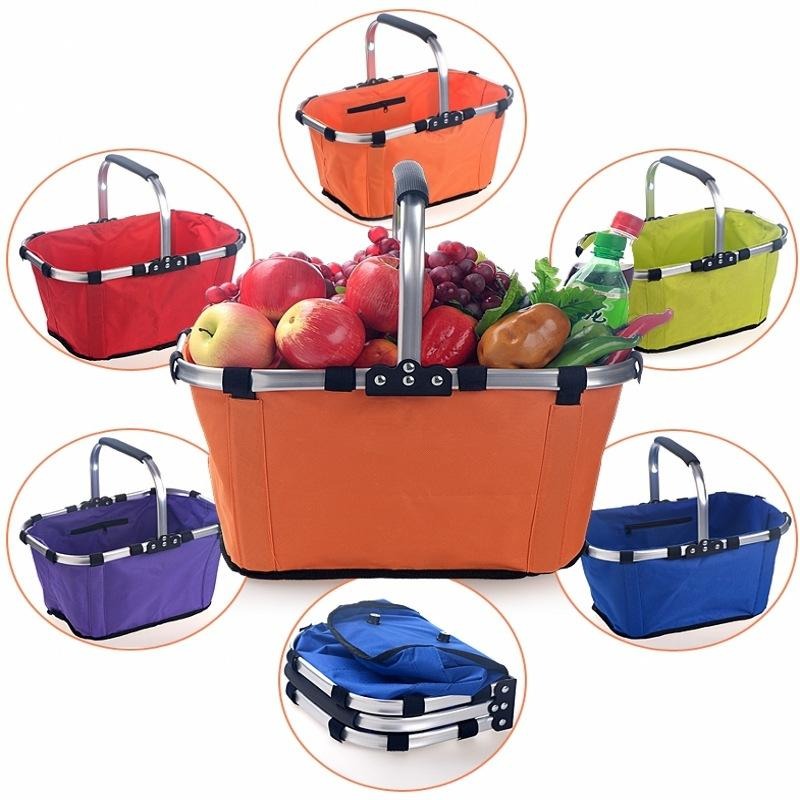 Oxfold cloth Folding Insulation Picnic Supermarket Shopping Basket(Bulk 3 Sets)