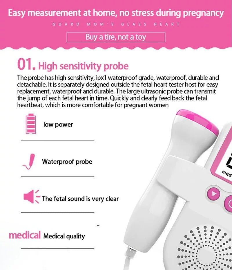 Fetal Doppler Baby Heart Monitor For Pregnancies