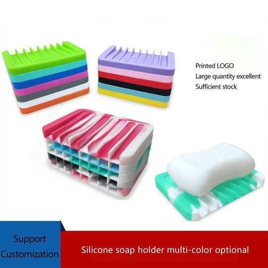 Premium Self Draining Design Silicone Soap Dish(Bulk 3 Sets)