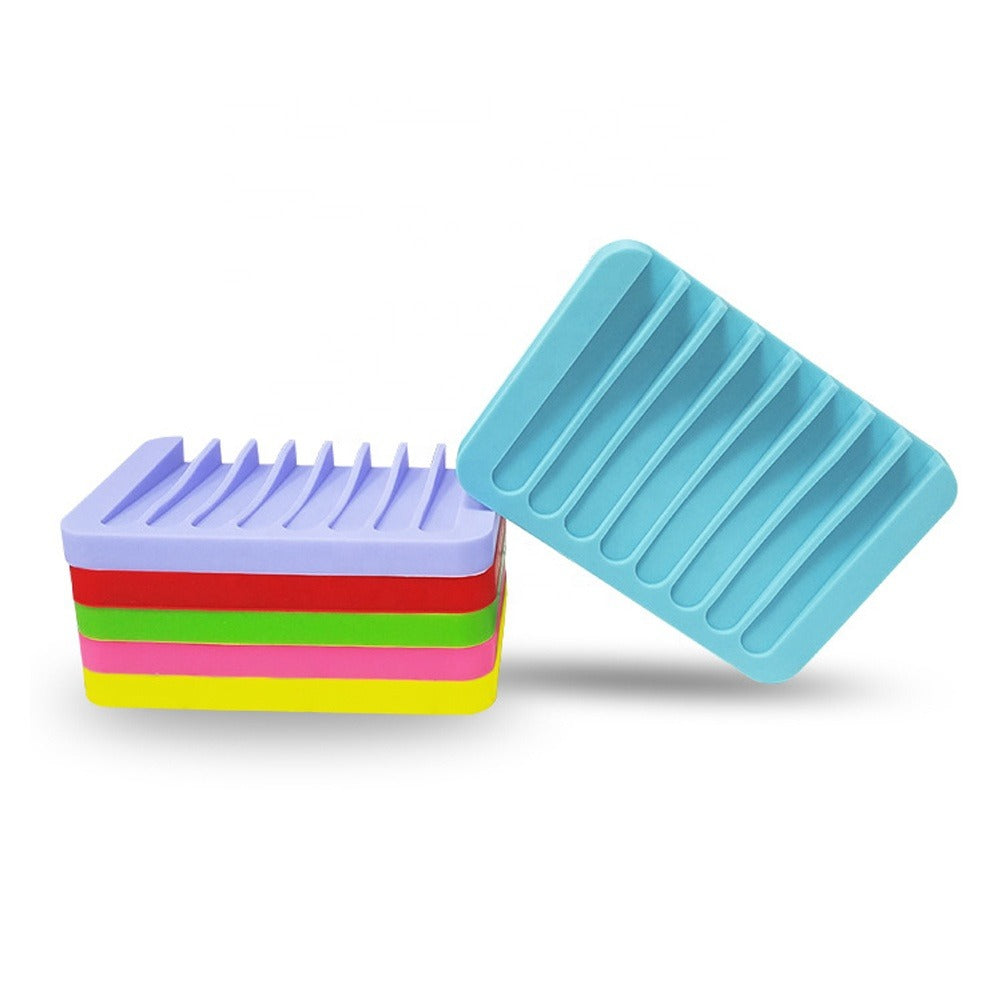 Premium Self Draining Design Silicone Soap Dish(Bulk 3 Sets)