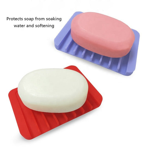 Premium Self Draining Design Silicone Soap Dish(Bulk 3 Sets)