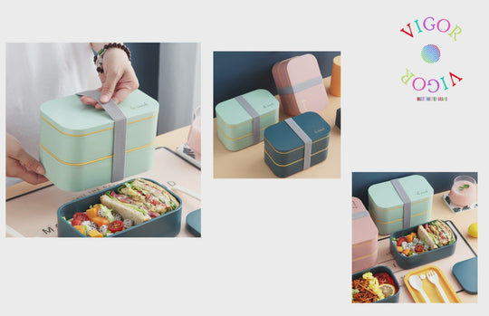 Stackable Bento Lunch Containers for office lunches