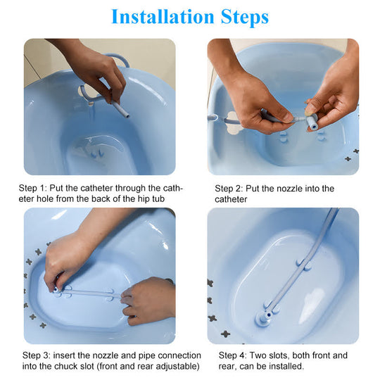 Sitz Bath With Hand Flusher & Nozzle(Irrigation System) - MOQ 5 Pcs