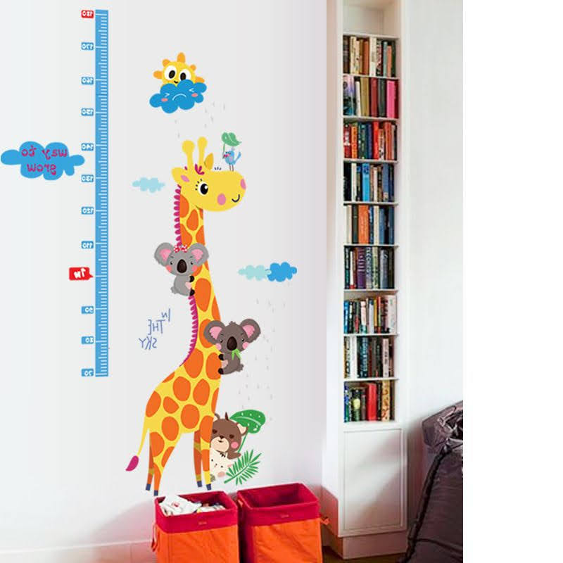 Decal Mile Height Chart-Wall Decals-Kids Measure Growth Wall Stickers Baby Nursery Classroom-Children's Bedroom Wall Décor